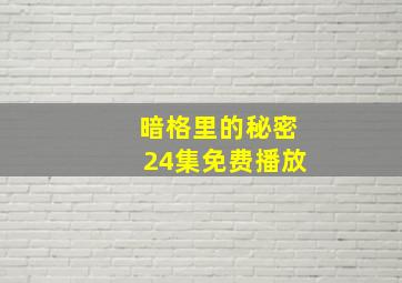 暗格里的秘密24集免费播放