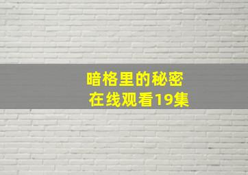 暗格里的秘密在线观看19集