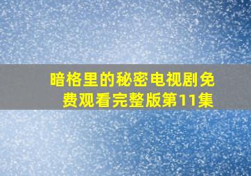 暗格里的秘密电视剧免费观看完整版第11集