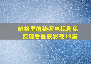 暗格里的秘密电视剧免费观看星辰影视19集