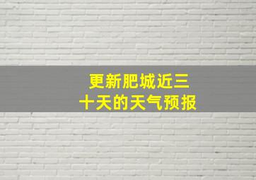 更新肥城近三十天的天气预报