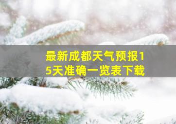 最新成都天气预报15天准确一览表下载