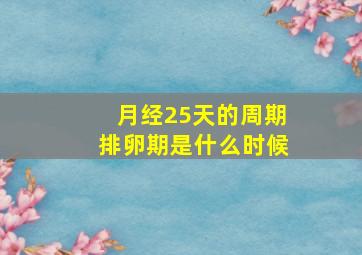 月经25天的周期排卵期是什么时候