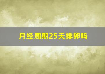 月经周期25天排卵吗