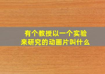 有个教授以一个实验来研究的动画片叫什么