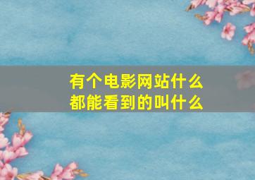 有个电影网站什么都能看到的叫什么