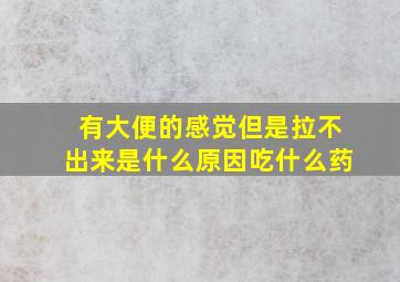 有大便的感觉但是拉不出来是什么原因吃什么药