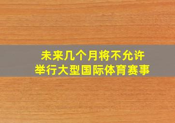 未来几个月将不允许举行大型国际体育赛事