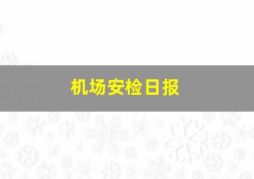 机场安检日报