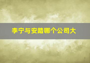 李宁与安踏哪个公司大