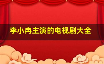 李小冉主演的电视剧大全