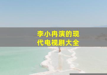 李小冉演的现代电视剧大全