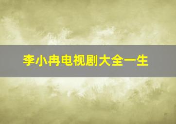 李小冉电视剧大全一生