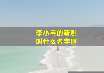 李小冉的新剧叫什么名字啊