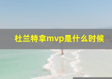 杜兰特拿mvp是什么时候