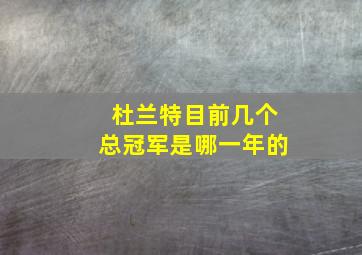 杜兰特目前几个总冠军是哪一年的