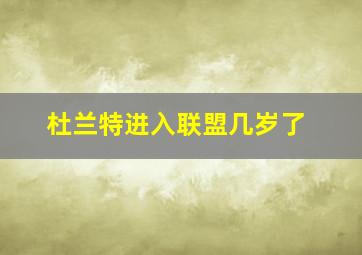 杜兰特进入联盟几岁了