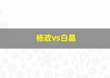 杨政vs白晶