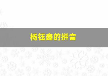 杨钰鑫的拼音