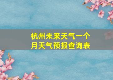 杭州未来天气一个月天气预报查询表