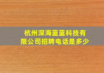 杭州深海蓝蓝科技有限公司招聘电话是多少