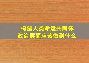 构建人类命运共同体政治层面应该做到什么