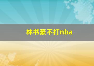 林书豪不打nba