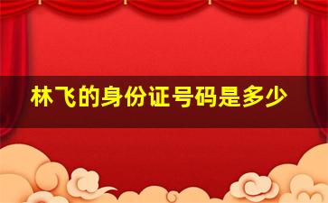 林飞的身份证号码是多少