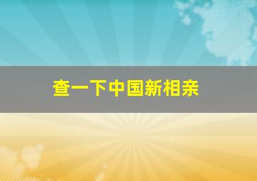 查一下中国新相亲