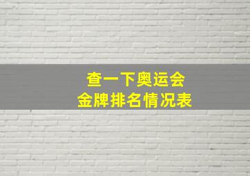 查一下奥运会金牌排名情况表