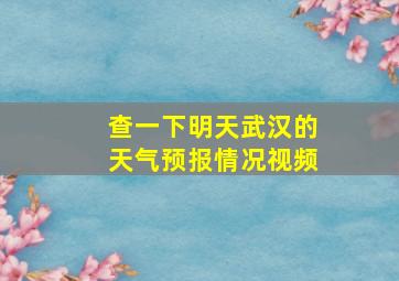 查一下明天武汉的天气预报情况视频