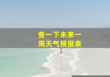 查一下未来一周天气预报表