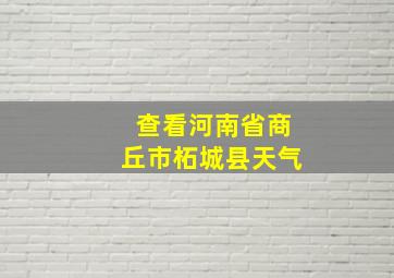 查看河南省商丘市柘城县天气