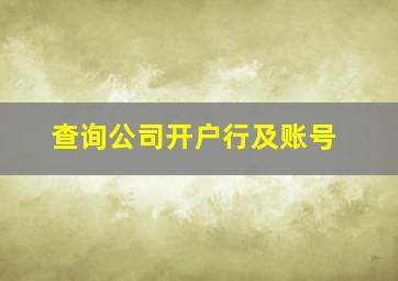 查询公司开户行及账号