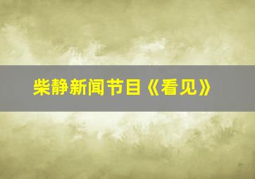 柴静新闻节目《看见》