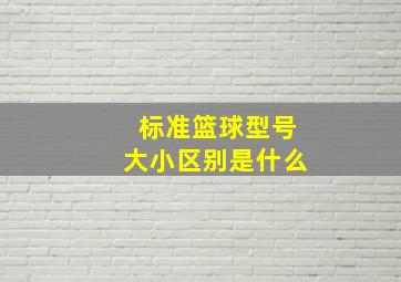 标准篮球型号大小区别是什么