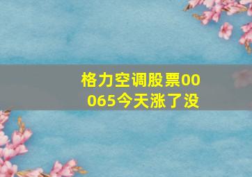 格力空调股票00065今天涨了没