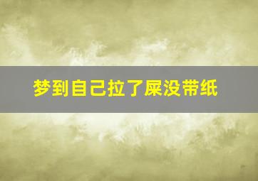 梦到自己拉了屎没带纸