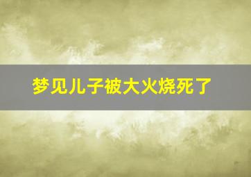 梦见儿子被大火烧死了