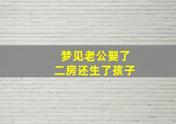 梦见老公娶了二房还生了孩子