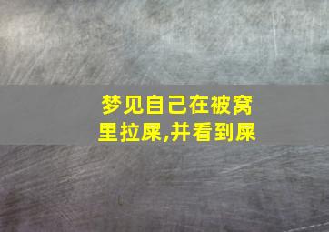 梦见自己在被窝里拉屎,并看到屎