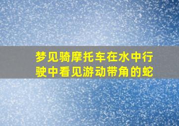 梦见骑摩托车在水中行驶中看见游动带角的蛇