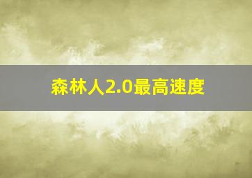 森林人2.0最高速度