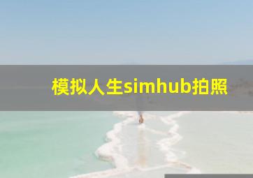 模拟人生simhub拍照