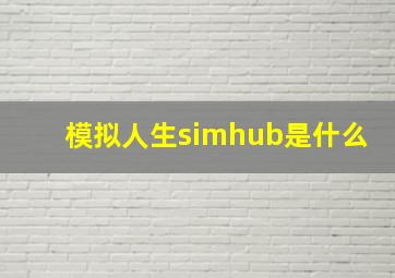 模拟人生simhub是什么