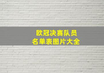 欧冠决赛队员名单表图片大全