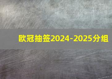 欧冠抽签2024-2025分组