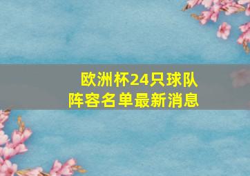 欧洲杯24只球队阵容名单最新消息