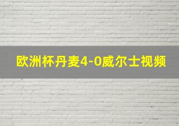 欧洲杯丹麦4-0威尔士视频