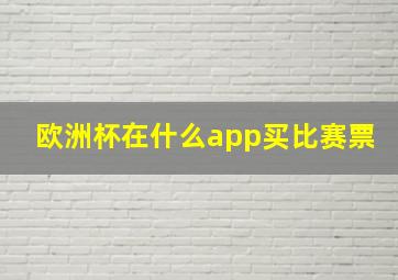 欧洲杯在什么app买比赛票